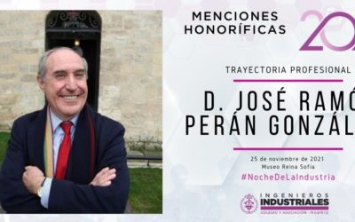 José Ramón Perán recibe la Mención Honorífica a la Mejor Trayectoria Profesional del Colegio de Ingenieros de Madrid
