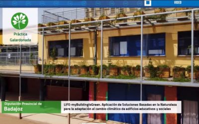 El proyecto LIFE myBUILDINGisGREEN recibe el premio a la mejor práctica local por la Biodiversidad por las Soluciones Basadas en la Naturaleza aplicadas en el centro educativo CEIP Gabriela Mistral de Solana de los Barros (Badajoz)